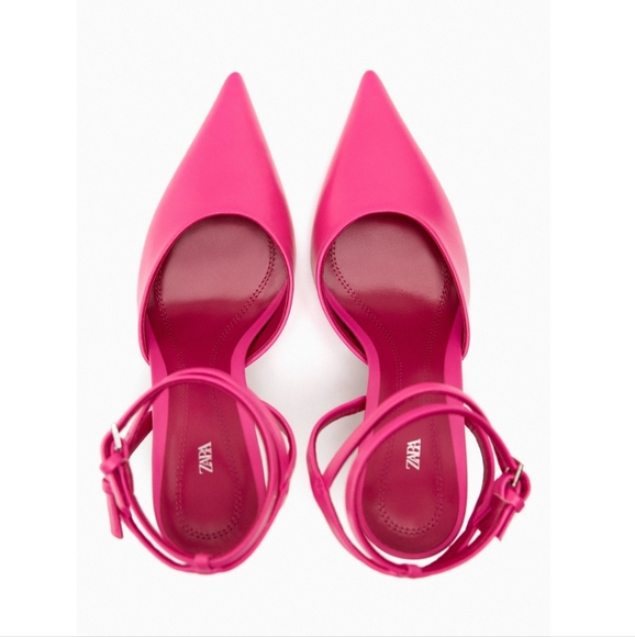 HEELED LEATHER SLINGBACKS SIZE 8 - Picture 4 of 10